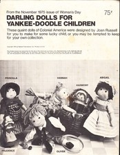 Doll Patterns, Fabric Dolls, Woman's Day Magazine 1975