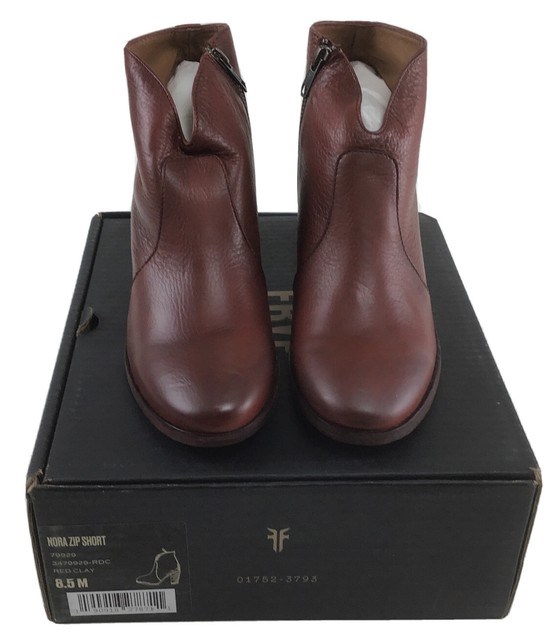 frye block heel leather booties