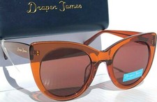 NEW Draper James AUGUST Brown Crystal Amber Designer Womens Sunglass SU 0024 33