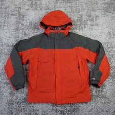 Gap Kids Jacket Coat Youth XXL 14-16 Orange Gray Removable Fleece Liner Hood