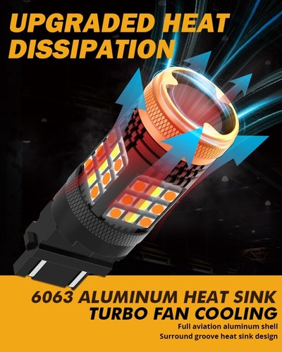 Pair AUXBEAM 3157 Canbus LED Backup Reverse Light Bulbs White Amber Dual Color - Foto 6 di 12