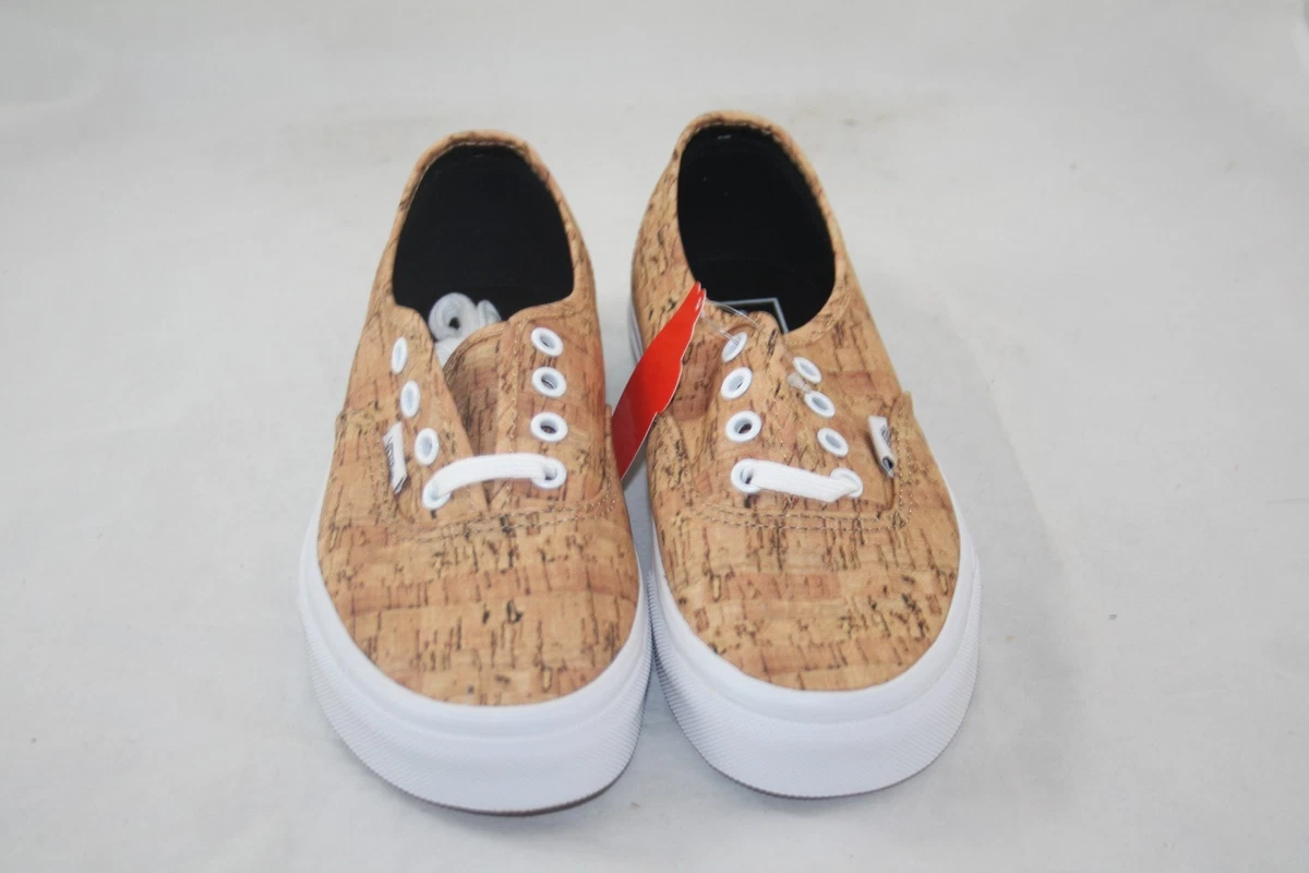 NEW VANS AUTHENTIC CORK TAN TRUE WHITE VN0000AIGYT SIZE 4.5