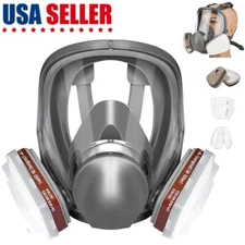 US Full Face Gas Mask Painting Spraying Respirator w/ Filters for 6800 Facepiece