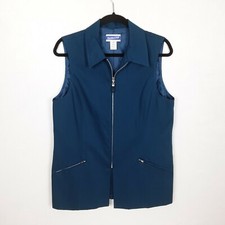 Pendleton Knockabouts Green Full Zip Vest Women's Sz 10 USA Made Lyocell/Cotton