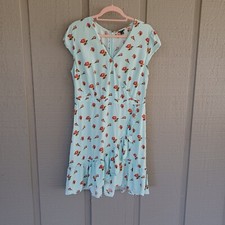 J Crew Mercantile Floral Mini Dress Size 12 Women Preppy Cap Sleeve Viscose