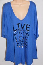 NWT Miken Swim Swimsuit Bikini Cover Up Tunic Size M Blue Live By the Sun