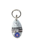 NFL Las Vegas Raiders Logo Silver Vintage Teardrop Spinner Keychain