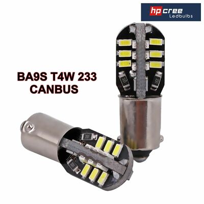 NEU PAAR T4W 233 BA9S 24SMD LED WEISS LED CANBUS INNEN SIDELIGHT GLÜHBIRNEN