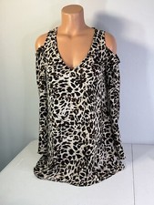 SHOW ME YOUR MUMU Brown & Beige Animal Print Tunic Blouse. Size XS. Excel. Cond.