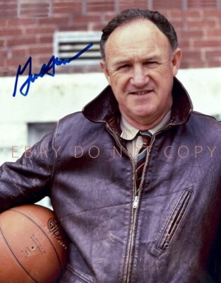 GENE HACKMAN SIGNED 8x10 Film Hoosiers 1986 Indiana High School Basketball Coach