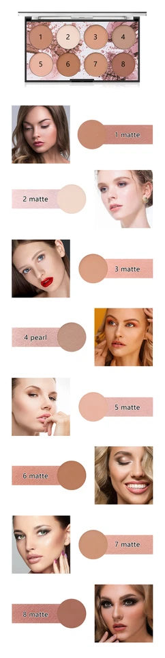 Professional Highlight Bronzer Contour Bronzing Pressed Face Powder Kit Palette - Image 3 of 4