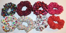 Handmade Large Hair Scrunchie Valentines Day Hearts