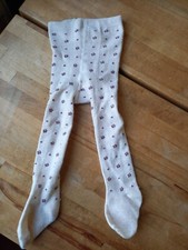 Baby Girls Cream with Flowers Woolly Tights 3-6 Months WASHED & CLEANED VGC