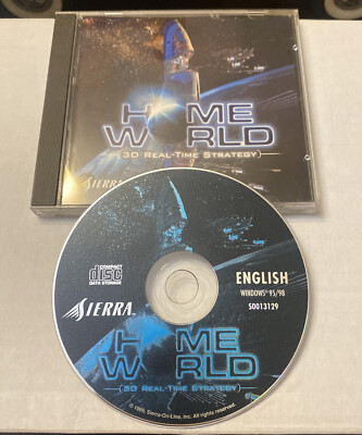 Home World 3D Real-Time Strategy PC CD-ROM Game  Sierra Code # Sticker On Back