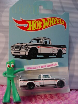 2019 Hot Wheels  '63 STUDEBAKER CHAMP #10  white  WALMART American Pickup Truck