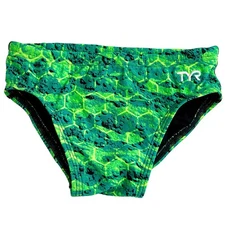 SAMPLE - TYR DuraFast Elite Boys Agon Agran Racer Swim - Green - Youth Size 22