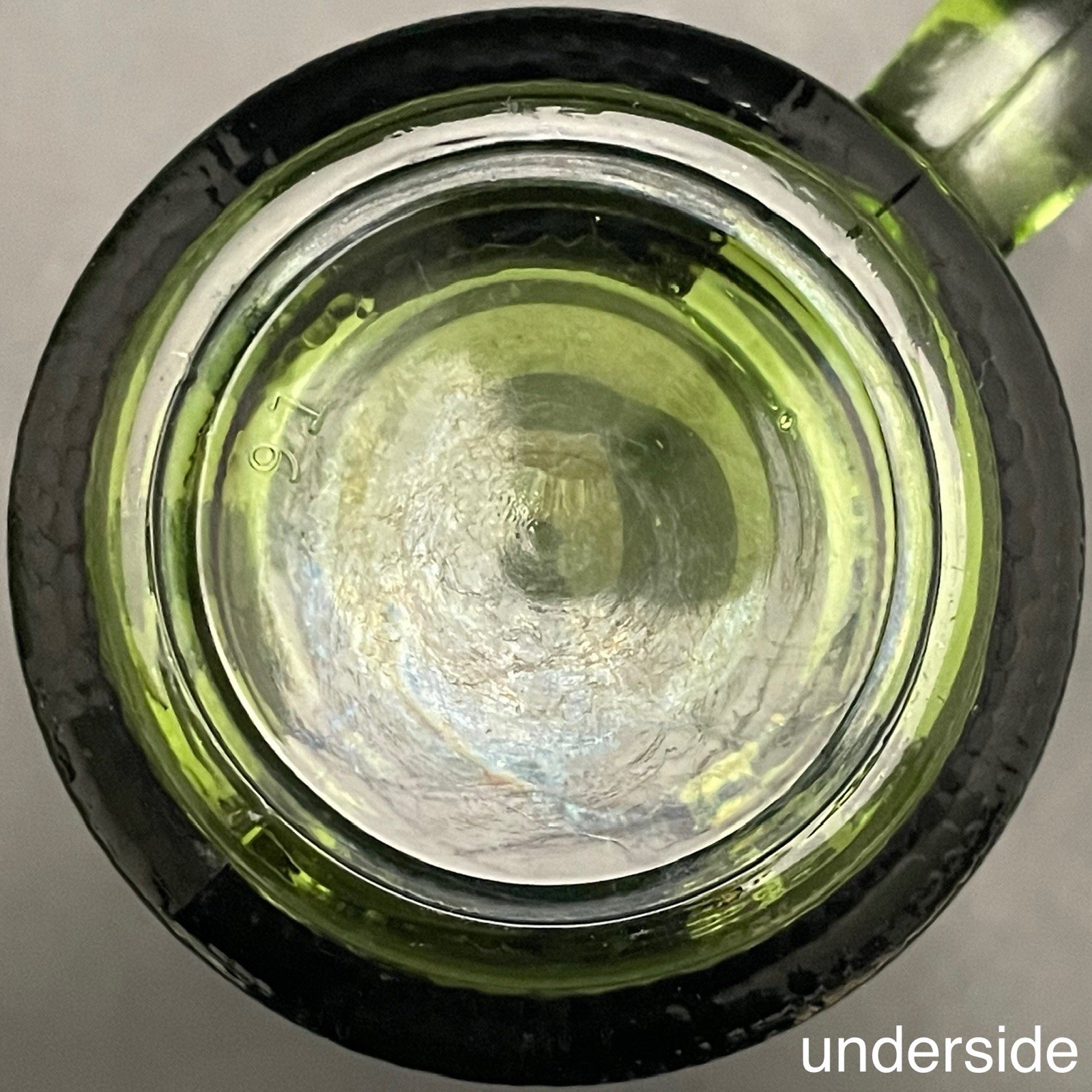 Hazel Atlas 4pc Avocado Green Pebblestone Beer Mugs/Cups c1960s USA 6.5"t 12oz