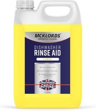 McKLords Commercial Dishwasher Rinse Aid Lemon Fragrance, Yellow, 5 Litre