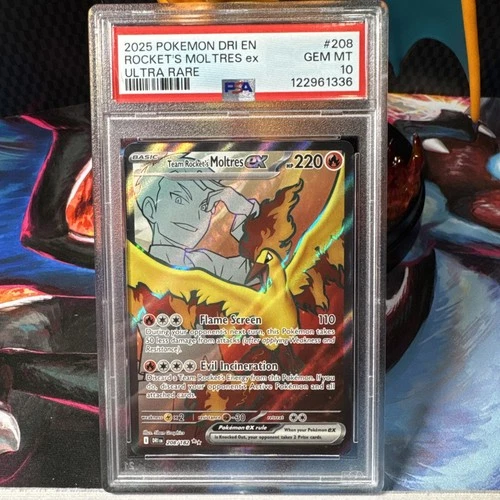 Team Rocket's Moltres ex 208/182 - PSA 10 - Destined Rivals - Pokemon TCG 2025