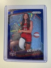 2025 Panini WNBA Prizm Kiki Iriafen RC Blue Velocity Prizms Rookie #149 Mystics