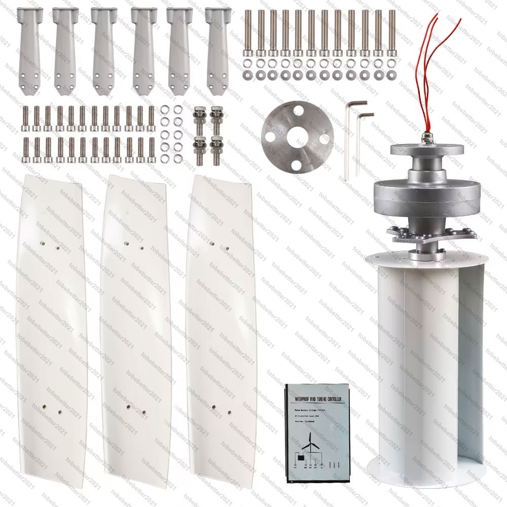 3000W Vertical Axis Windmills 12/24/48V Wind Turbine Generator Power 3 Blades