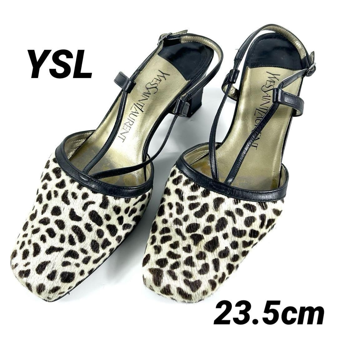 Vintage YSL Leopard Print Sandals Pumps Women's Size 36.5 Authentic
