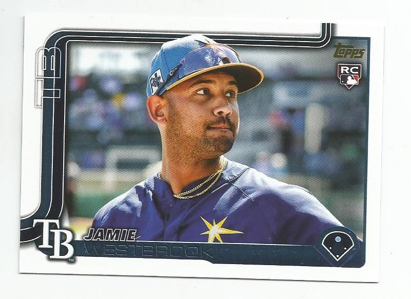 2025 TOPPS UPDATE JAMIE WESTBROOK RC #US3 GOLDEN MIRROR VARIATION tampa bay rays
