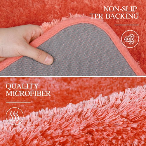 Walensee Bathroom Contour Rug (20x24, Living Coral) Non Slip Bath Mats for - 第 6/9 張圖片