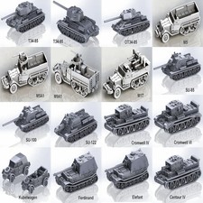  Pack of 3  USA Tanks and Vehicles 15mm 1/100 WWII Wargames Tabletop Games