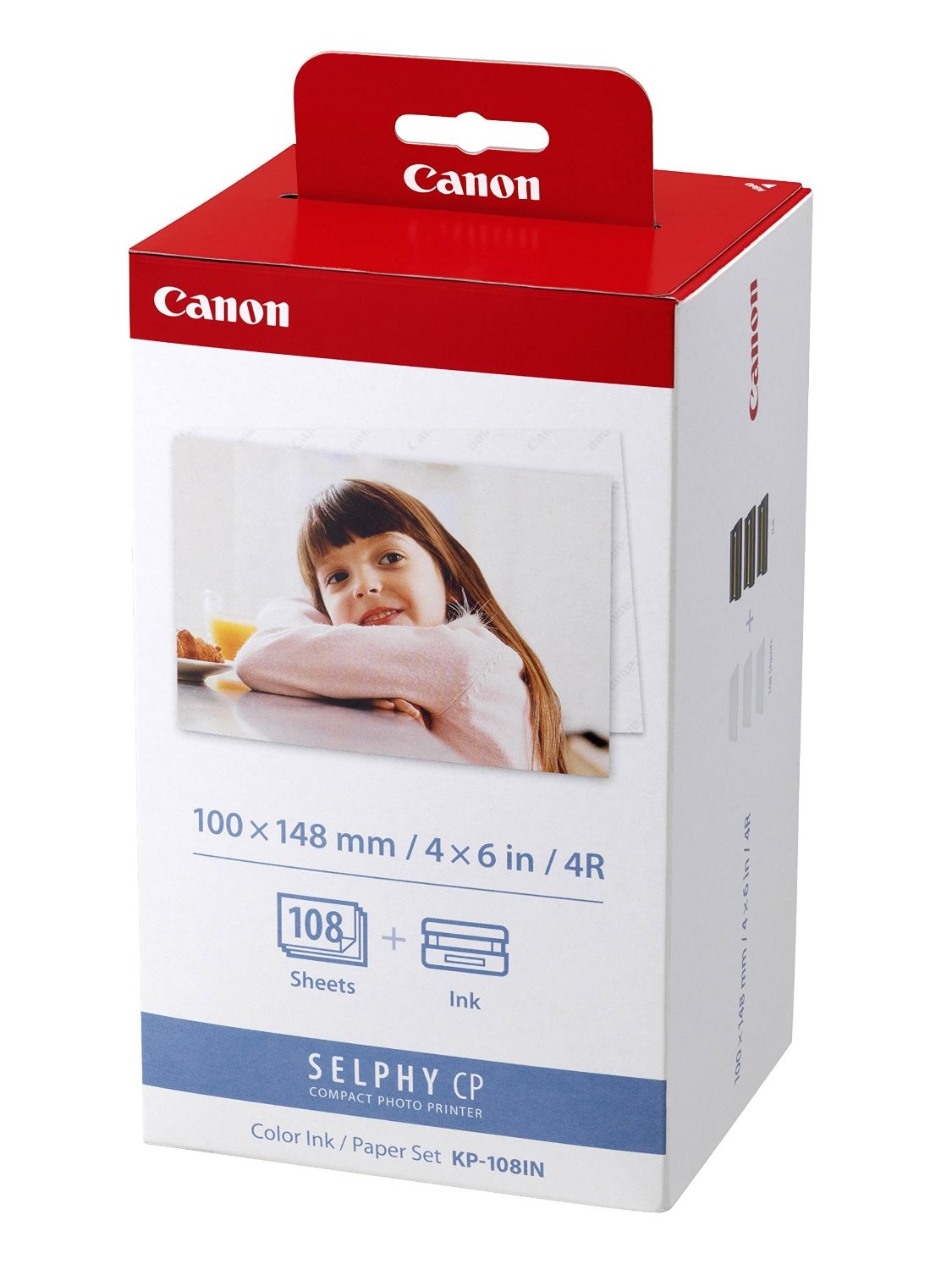 Canon KP-108IN Pack de 3 Cartouches Encre Couleur et 108 Feuilles Papier Photo