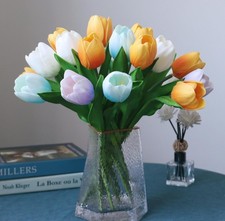 11 Pcs Summer Color Artificial Tulip Flower Home Kitchen Wedding Decor Set