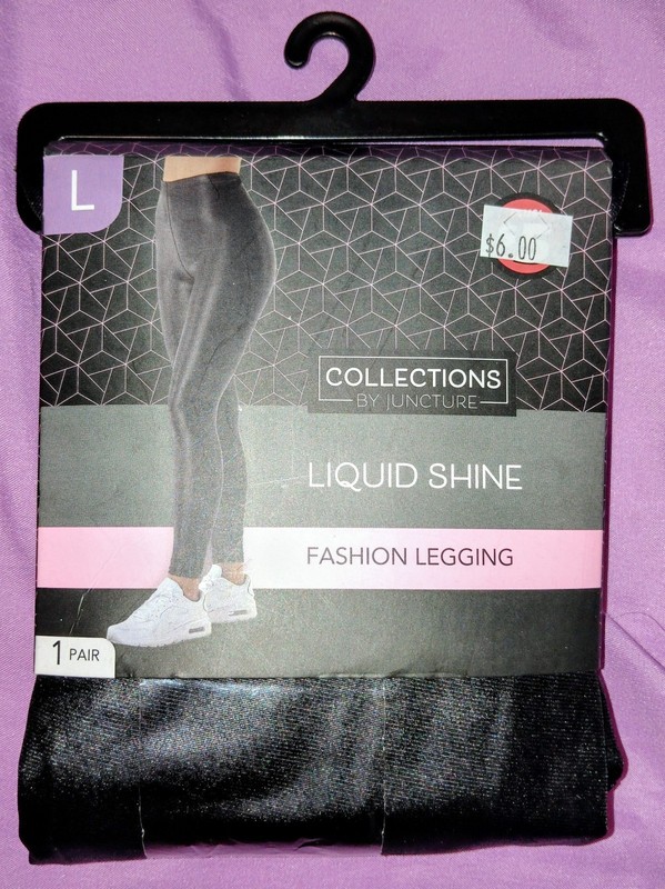 COLLECTIONS BY JUNCTURE LIQUID SHINE FASHION LEGGINGS NEW LARGE
