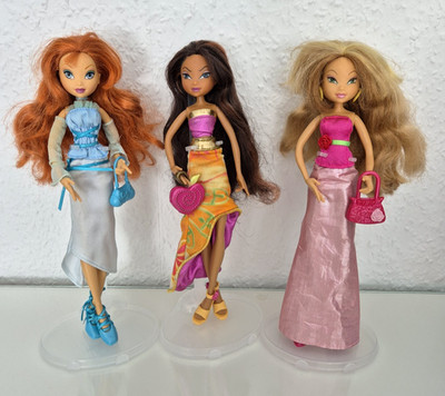 Winx Club Mattel Dance Night Set Bloom Layla Aisha Flora Puppen Barbie
