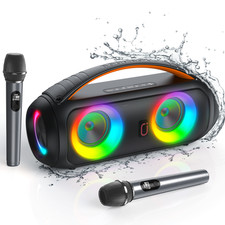 Outdoor karaoke Machine With 2 Microphones Bluetooth Speaker HD Stereo Sound