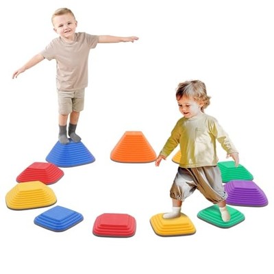 Balance Trittsteine für Kinder, 11 Stück robust stapelbar rutschfest