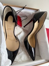 Christian Louboutin Iriza 100 Patent Black Pointed Court Stiletto Heels UK4/37EU