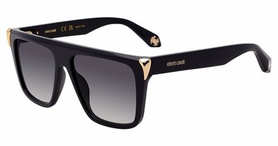 Roberto Cavalli SRC094M Sunglasses 0700 Shiny Black Authentic New 57mm Unisex