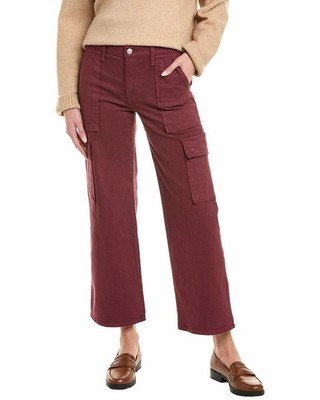Hudson Women s Size 27 Wide Leg Cargo Denim Jeans Zinfandel Red 28  Inseam