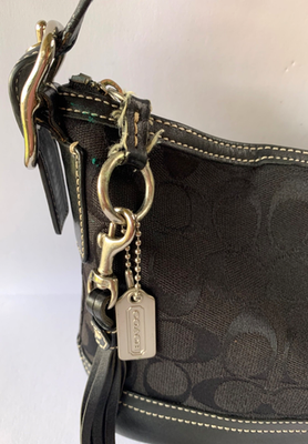 COACH 9363 Vintage Y2K Signature Monogram Canvas Leather Black