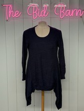 Fat Face Jumper Size 12 Ladies Navy Waterfall Style Stretch Cotton Blend 