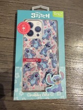 NUEVA Funda Teléfono Disney Stitch iPhone 16 Pro Max Brillo Corazones Besos