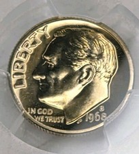 1968-S Roosevelt Dime Proof PCGS PR69 Slight Toned Face - San Francisco Clad 10c
