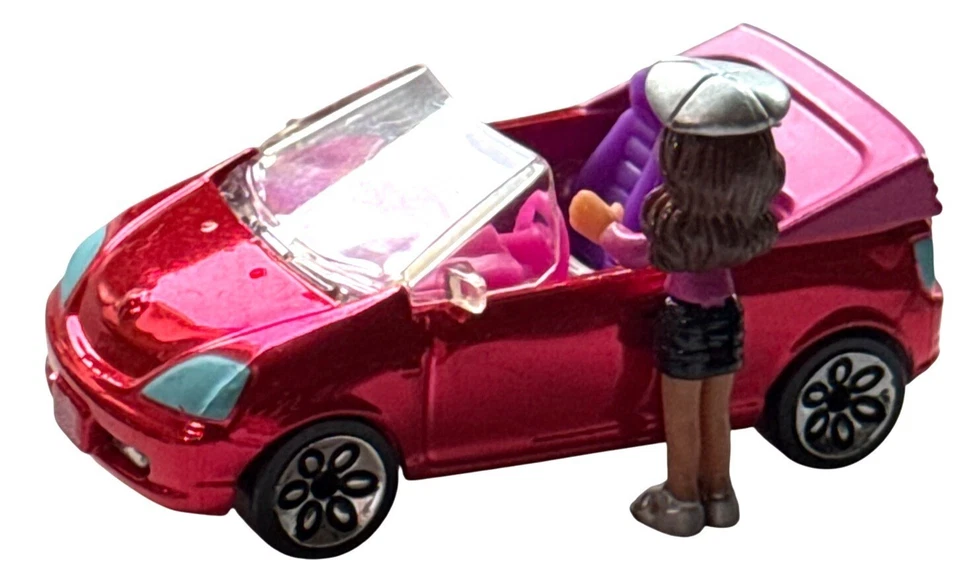 VTG Miniature Micro Doll Play Set Polly Pocket Red #11 2007 Convertible Die Cast - Image 4 of 4
