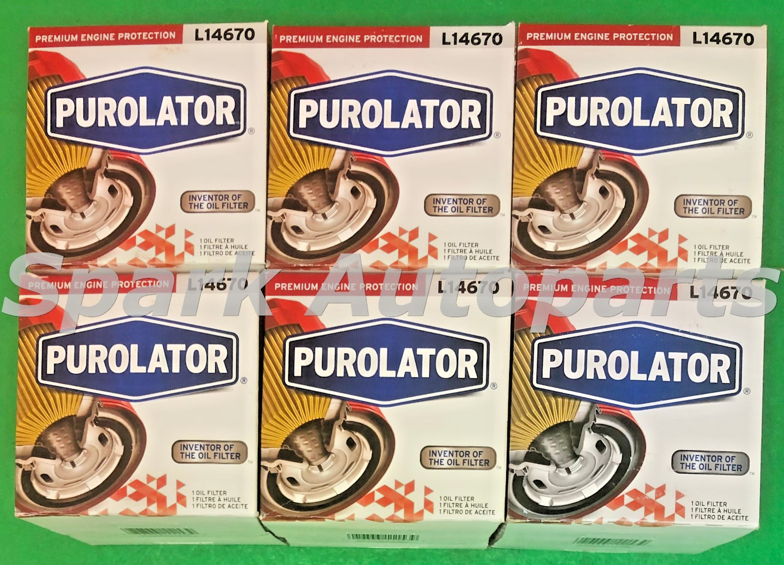 Case of 6 Engine Oil Filter PUROLATOR L14670 For DODGE, CHRYSLER, JEEP, PH16