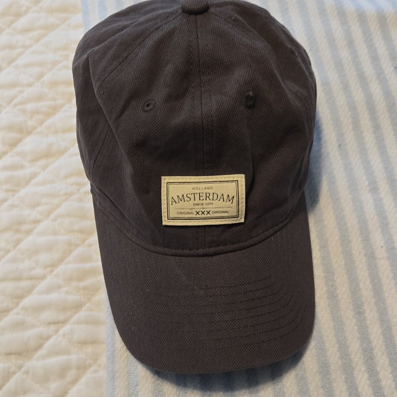 Men's Amsterdam Black Adjustable Baseball Cap Hat, Solid, One Size