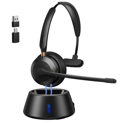 Wireless Headset with Mic for Work, Single Ear Work Headset with Charge Stand...