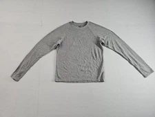 Uniqlo Heattech Men Shirt M Gray Long Sleeve Crew Neck Casual Relaxed Fit Tee
