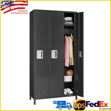 3 Door Metal Home Office Storage Cabinet Locker for Employee with 9 Hook 3 Shelf