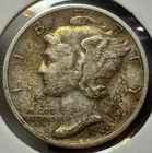 1945-S MERCURY 90% SILVER DIME (Extra Fine Details) Toned