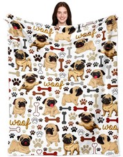 Pug Blanket Gifts Warm Pugs Throw Blanket Pug Lovers Birthday Gifts Decor for...